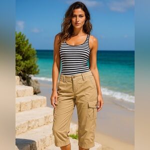 Chico's Brown Ankle Pants with Cropped Design